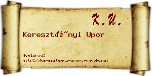 Keresztényi Upor névjegykártya